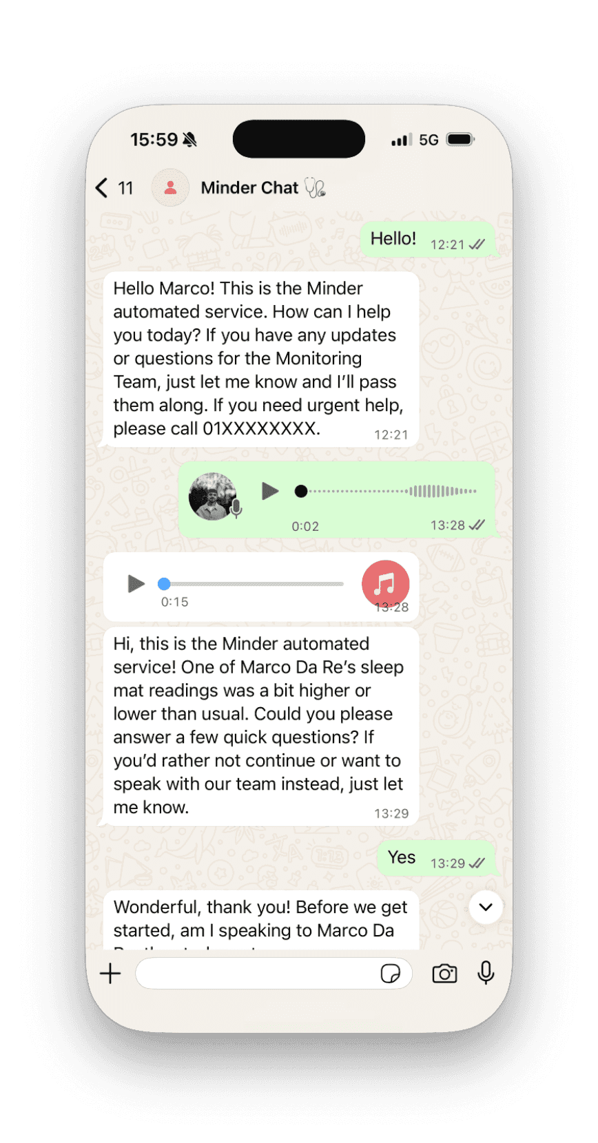 Conversational Care agents on WhatsApp